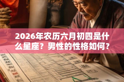 2026年农历六月初四是什么星座?男性的性格如何? 2026年农历六月初四是什么星座?男性的性格如何?