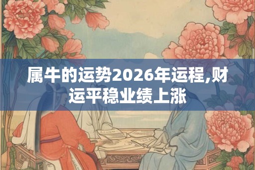 属牛的运势2026年运程,财运平稳业绩上涨