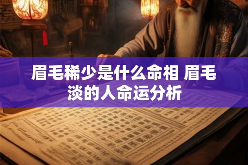 眉毛稀少是什么命相 眉毛淡的人命运分析