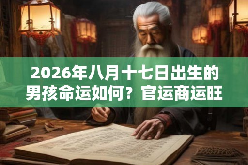 2026年八月十七日出生的男孩命运如何？官运商运旺吗？
