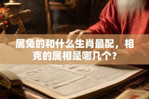 属兔的和什么生肖最配,相克的属相是哪几个? 属兔的和什么生肖最配,相克的属相是哪几个?