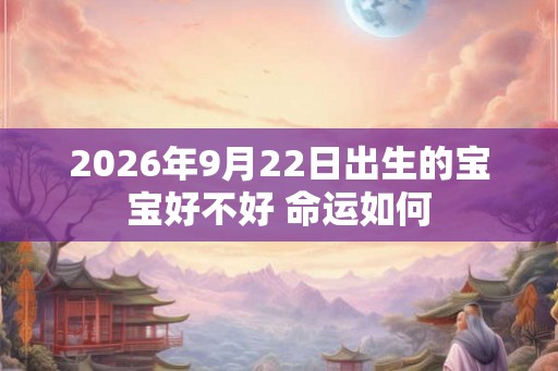2026年9月22日出生的宝宝好不好 命运如何