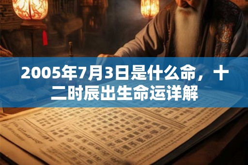 2005年7月3日是什么命,十二时辰出生命运详解 2005年7月3日是什么命,十二时辰出生命运详解