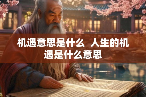 机遇意思是什么 人生的机遇是什么意思 机遇意思是什么 人生的机遇是什么意思