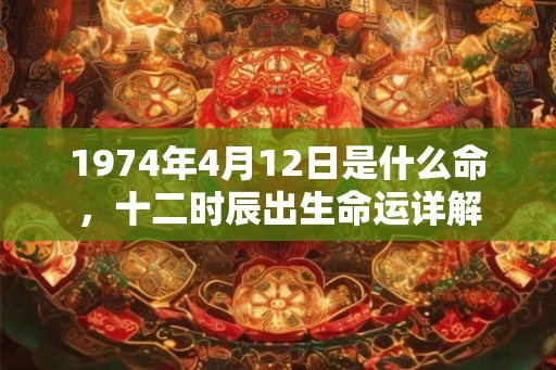 1974年4月12日是什么命，十二时辰出生命运详解