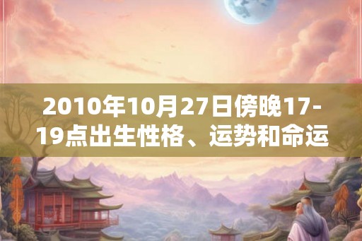 2010年10月27日傍晚17-19点出生性格、运势和命运