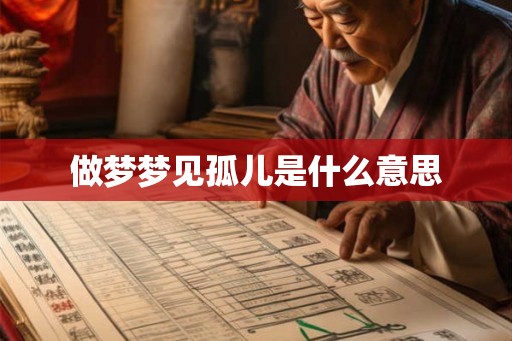 做梦梦见孤儿是什么意思