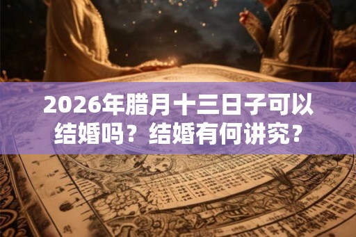 2026年腊月十三日子可以结婚吗？结婚有何讲究？