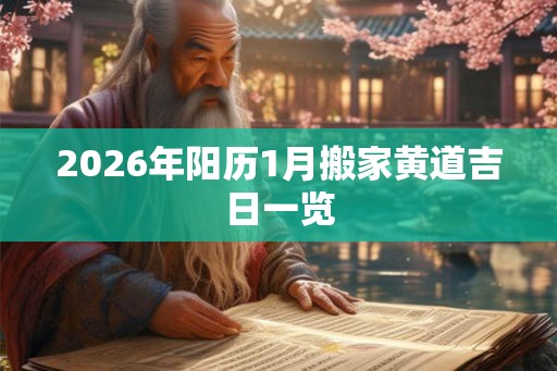 2026年阳历1月搬家黄道吉日一览