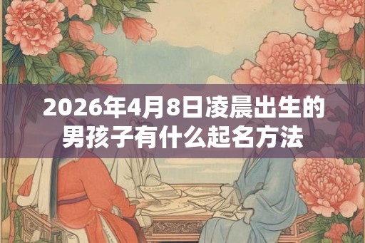 2026年4月8日凌晨出生的男孩子有什么起名方法