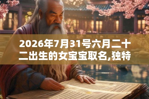 2026年7月31号六月二十二出生的女宝宝取名,独特稀有