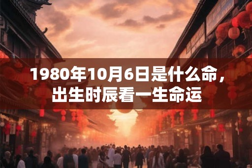 1980年10月6日是什么命，出生时辰看一生命运