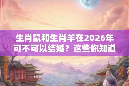 生肖鼠和生肖羊在2026年可不可以结婚？这些你知道吗？