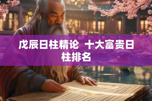 戊辰日柱精论  十大富贵日柱排名