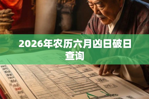 2026年农历六月凶日破日查询