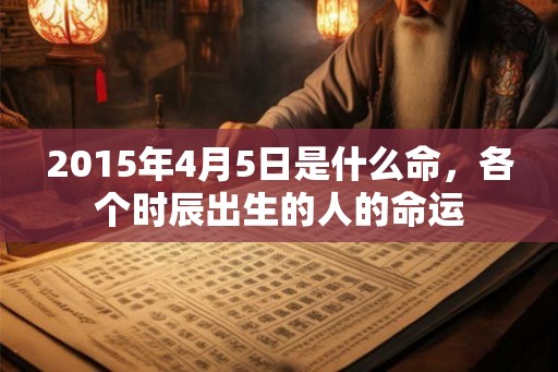 2015年4月5日是什么命,各个时辰出生的人的命运 2015年4月5日是什么命,各个时辰出生的人的命运