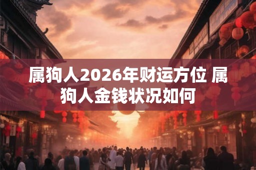 属狗人2026年财运方位 属狗人金钱状况如何