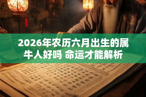 2026年农历六月出生的属牛人好吗 命运才能解析