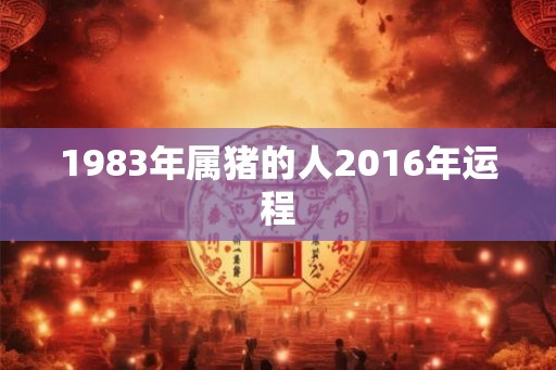 1983年属猪的人2016年运程