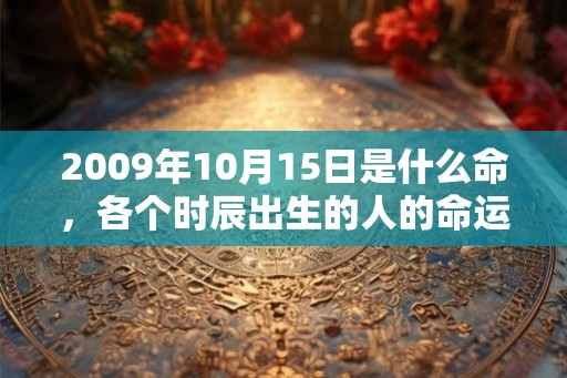 2009年10月15日是什么命，各个时辰出生的人的命运