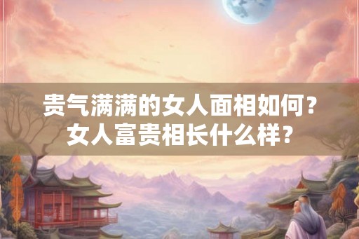 贵气满满的女人面相如何？女人富贵相长什么样？