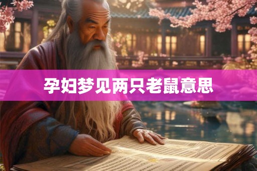 孕妇梦见两只老鼠意思