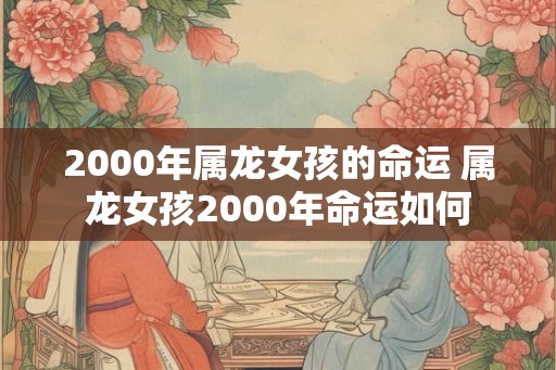 2000年属龙女孩的命运 属龙女孩2000年命运如何