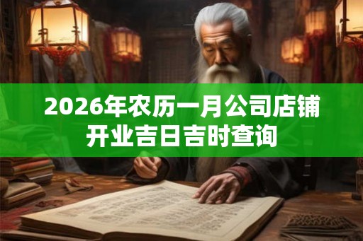 2026年农历一月公司店铺开业吉日吉时查询