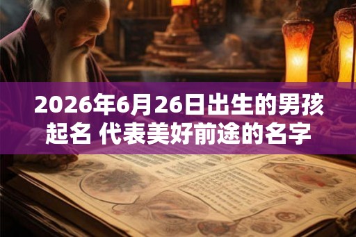 2026年6月26日出生的男孩起名 代表美好前途的名字推荐