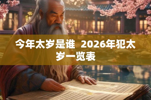 今年太岁是谁  2026年犯太岁一览表