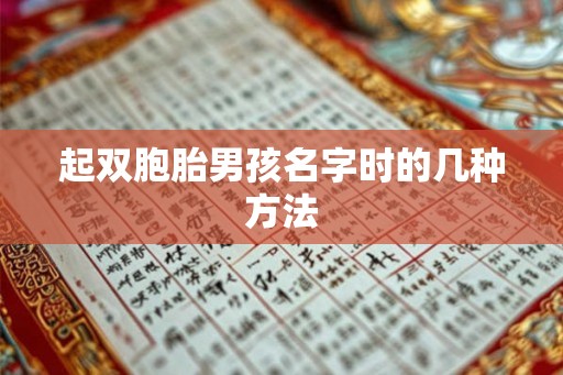 起双胞胎男孩名字时的几种方法