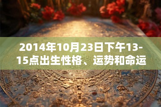 2014年10月23日下午13-15点出生性格、运势和命运