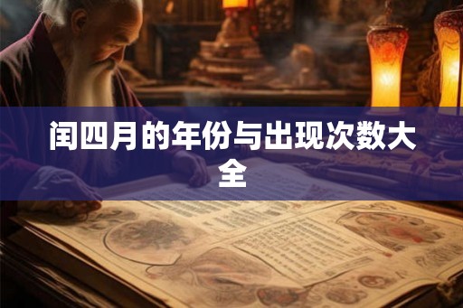 闰四月的年份与出现次数大全