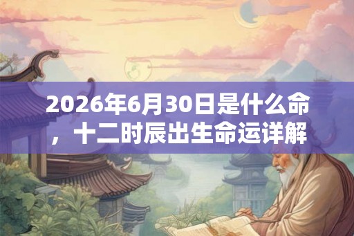 2026年6月30日是什么命，十二时辰出生命运详解