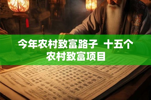 今年农村致富路子  十五个农村致富项目