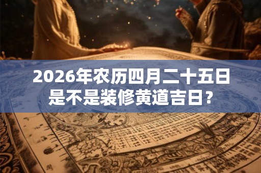 2026年农历四月二十五日是不是装修黄道吉日？