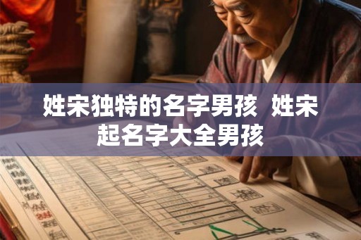 姓宋独特的名字男孩  姓宋起名字大全男孩