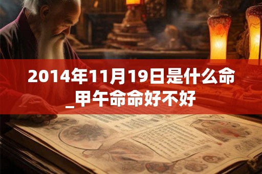 2014年11月19日是什么命_甲午命命好不好
