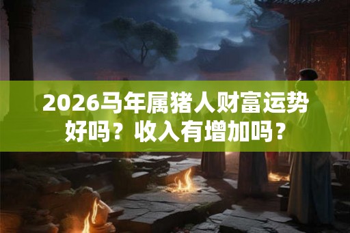 2026马年属猪人财富运势好吗？收入有增加吗？