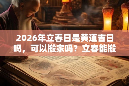 2026年立春日是黄道吉日吗，可以搬家吗？立春能搬家乔迁吗？