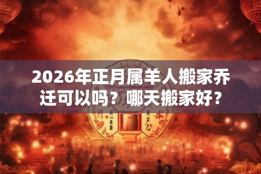 2026年正月属羊人搬家乔迁可以吗？哪天搬家好？