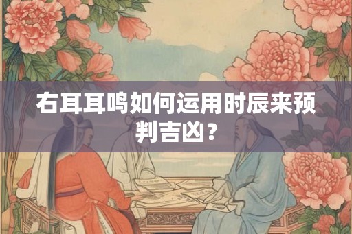 右耳耳鸣如何运用时辰来预判吉凶? 右耳耳鸣如何运用时辰来预判吉凶?