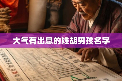 大气有出息的姓胡男孩名字 大气有出息的姓胡男孩名字