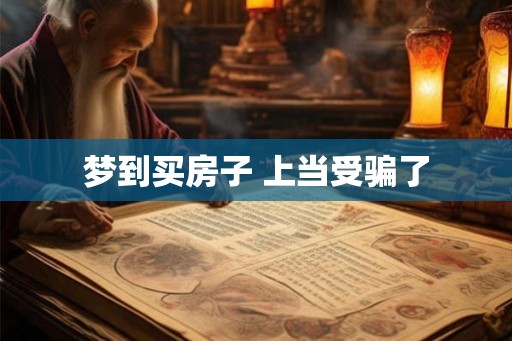 梦到买房子 上当受骗了