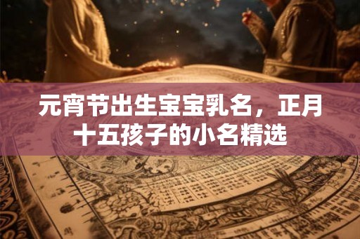 元宵节出生宝宝乳名，正月十五孩子的小名精选