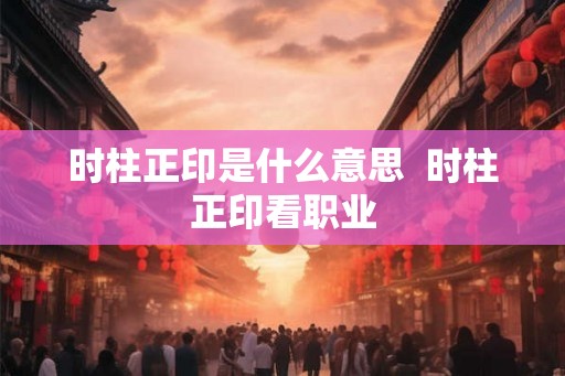 时柱正印是什么意思  时柱正印看职业