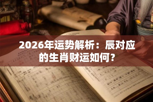 2026年运势解析:辰对应的生肖财运如何? 2026年运势解析:辰对应的生肖财运如何?