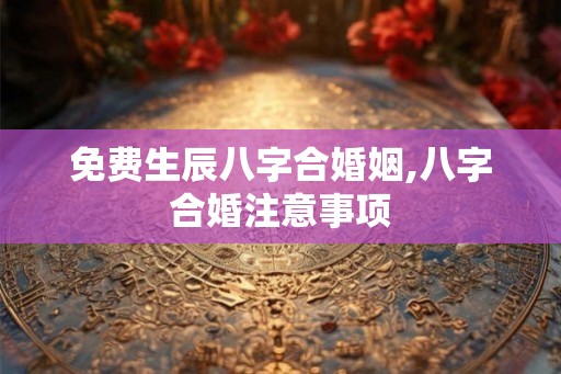 免费生辰八字合婚姻,八字合婚注意事项
