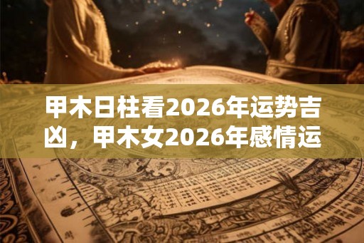 甲木日柱看2026年运势吉凶，甲木女2026年感情运势解析