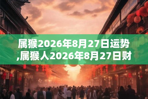 属猴2026年8月27日运势,属猴人2026年8月27日财运,生肖猴2026年8月27日运势 属猴2026年8月27日运势,属猴人2026年8月27日财运,生肖猴2026年8月27日运势